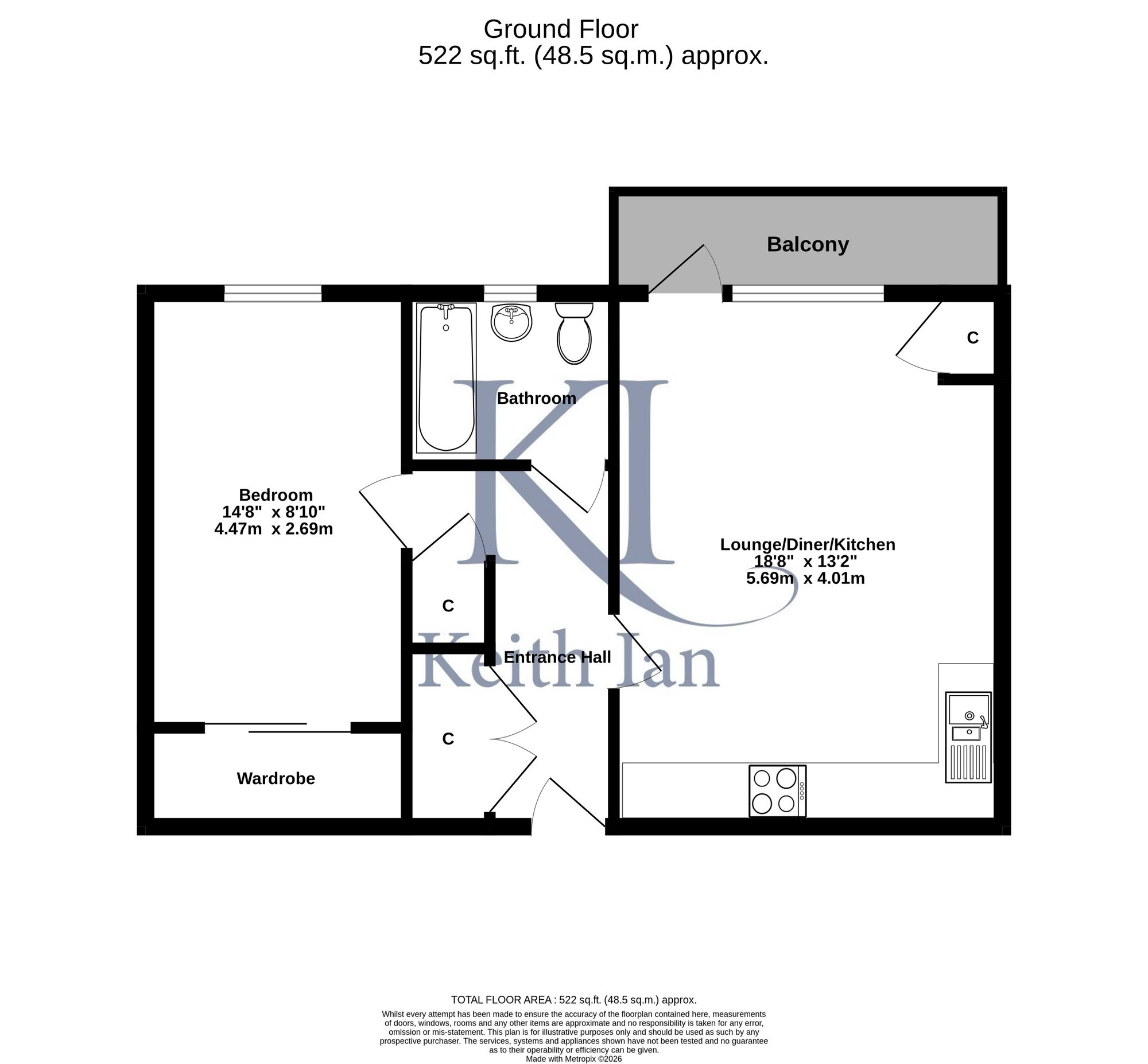 3 Rosebery House Gladstone Road, Ware floorplan