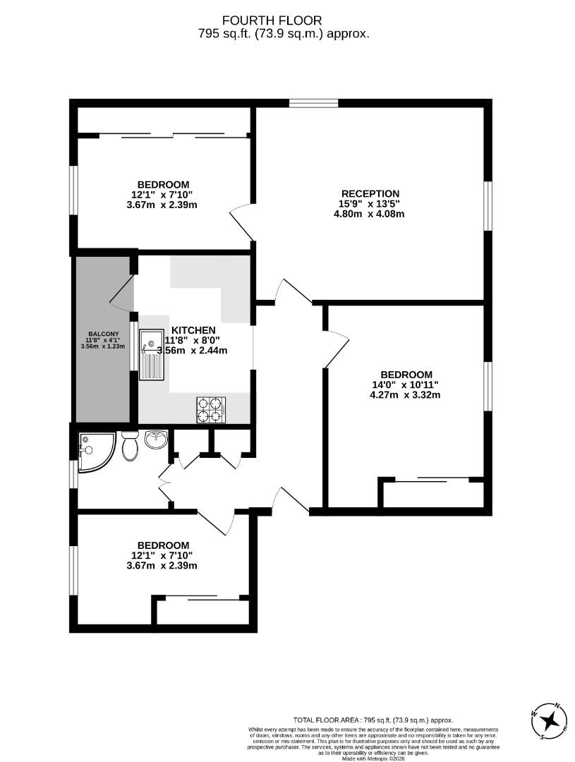 Flat 120, Dibdin House, Maida Vale, London floorplan