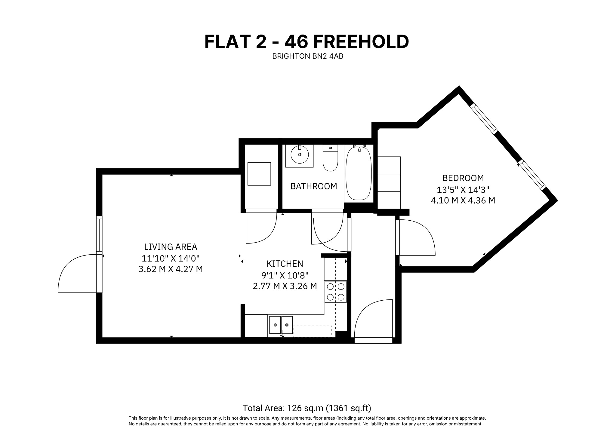 Flat 2, 46 Freehold Terrace, East Sussex floorplan