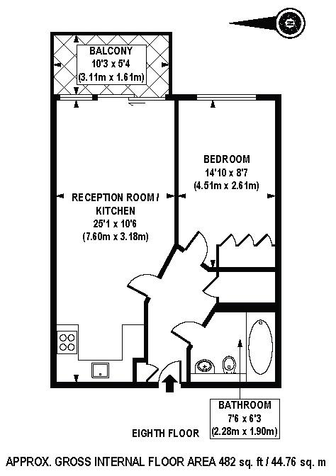 1 Bedrooms Flat to rent in Lanson Building, Chelsea Bridge Wharf, London SW11