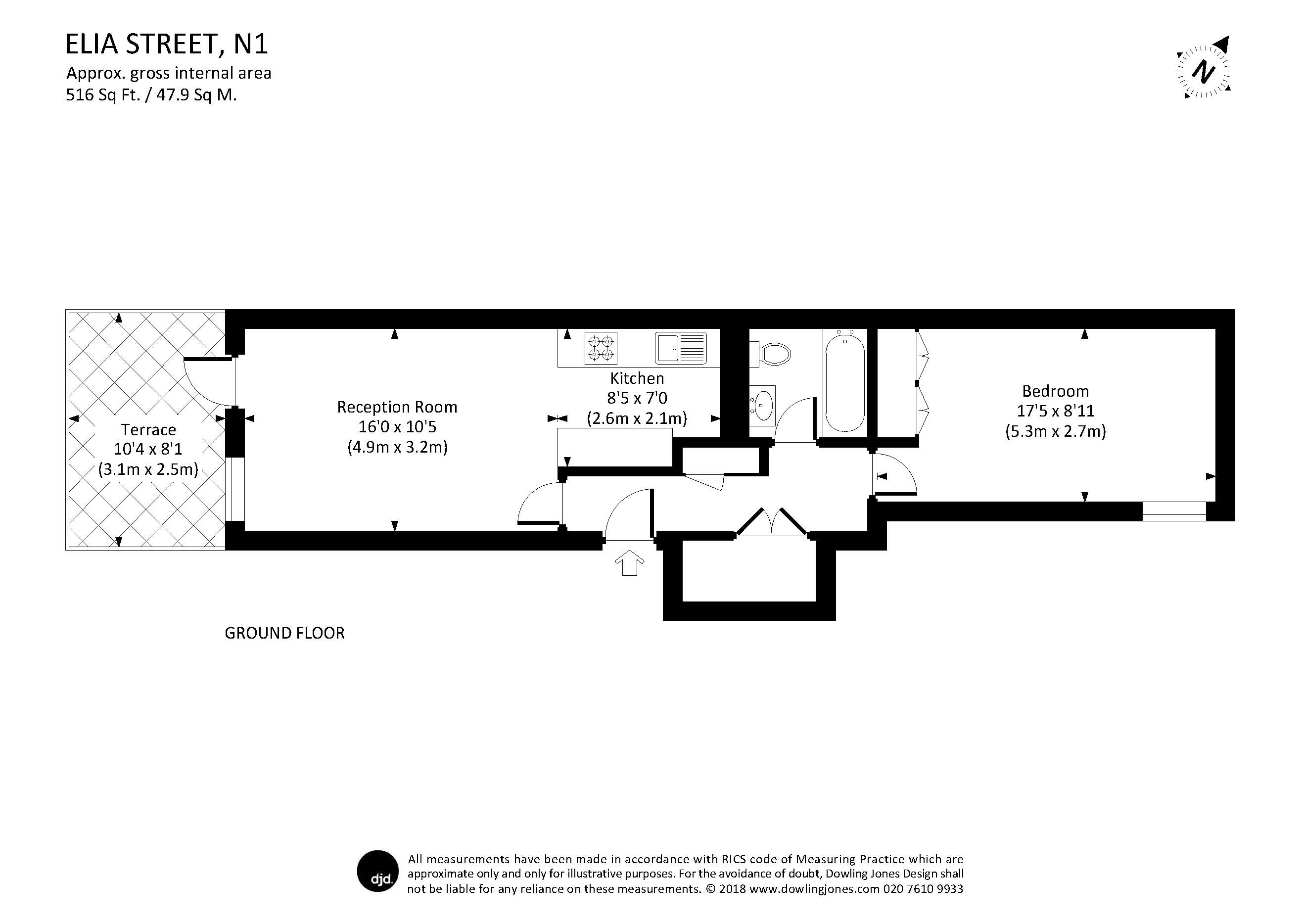 1 Bedrooms Flat to rent in Elia Street, London N1