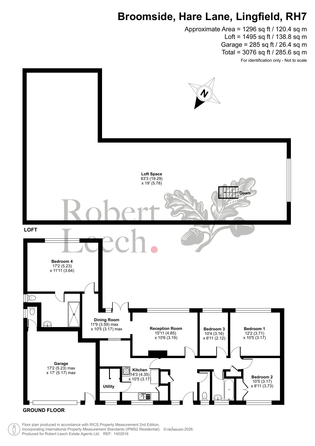 Broomside, Hare Lane, Lingfield floorplan