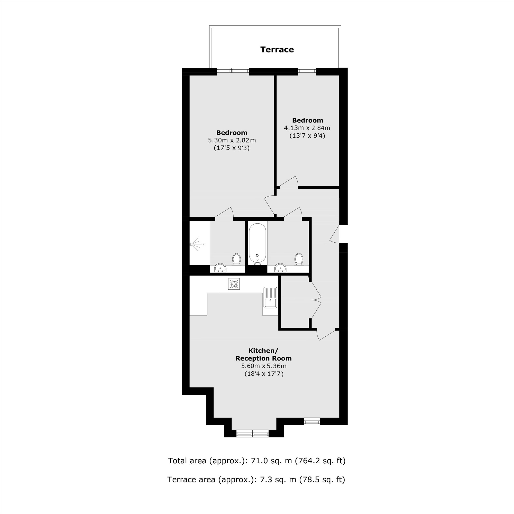 Flat 1, 66A, Waldeck Road, London floorplan
