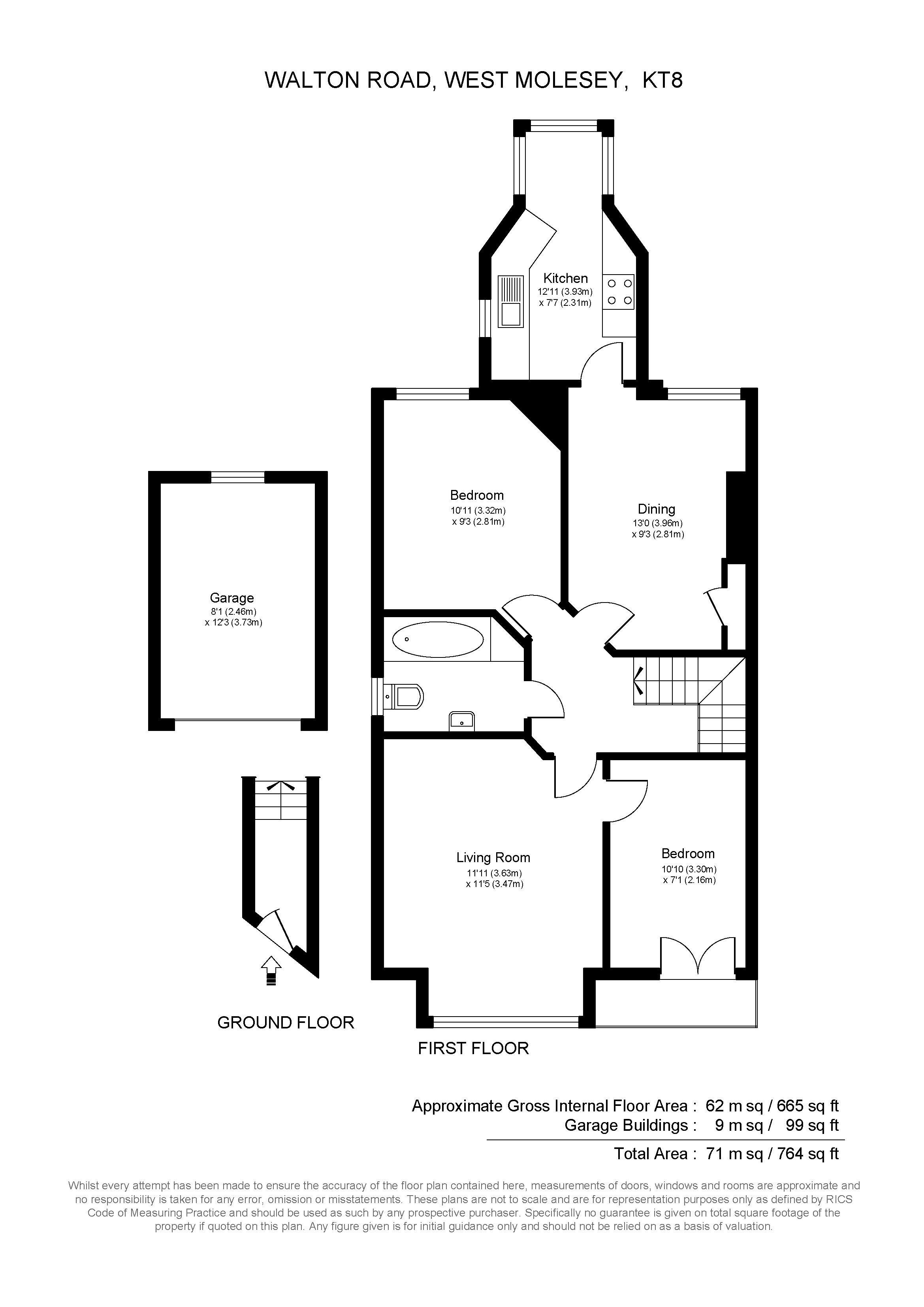 374a, Walton Road, West Molesey floorplan