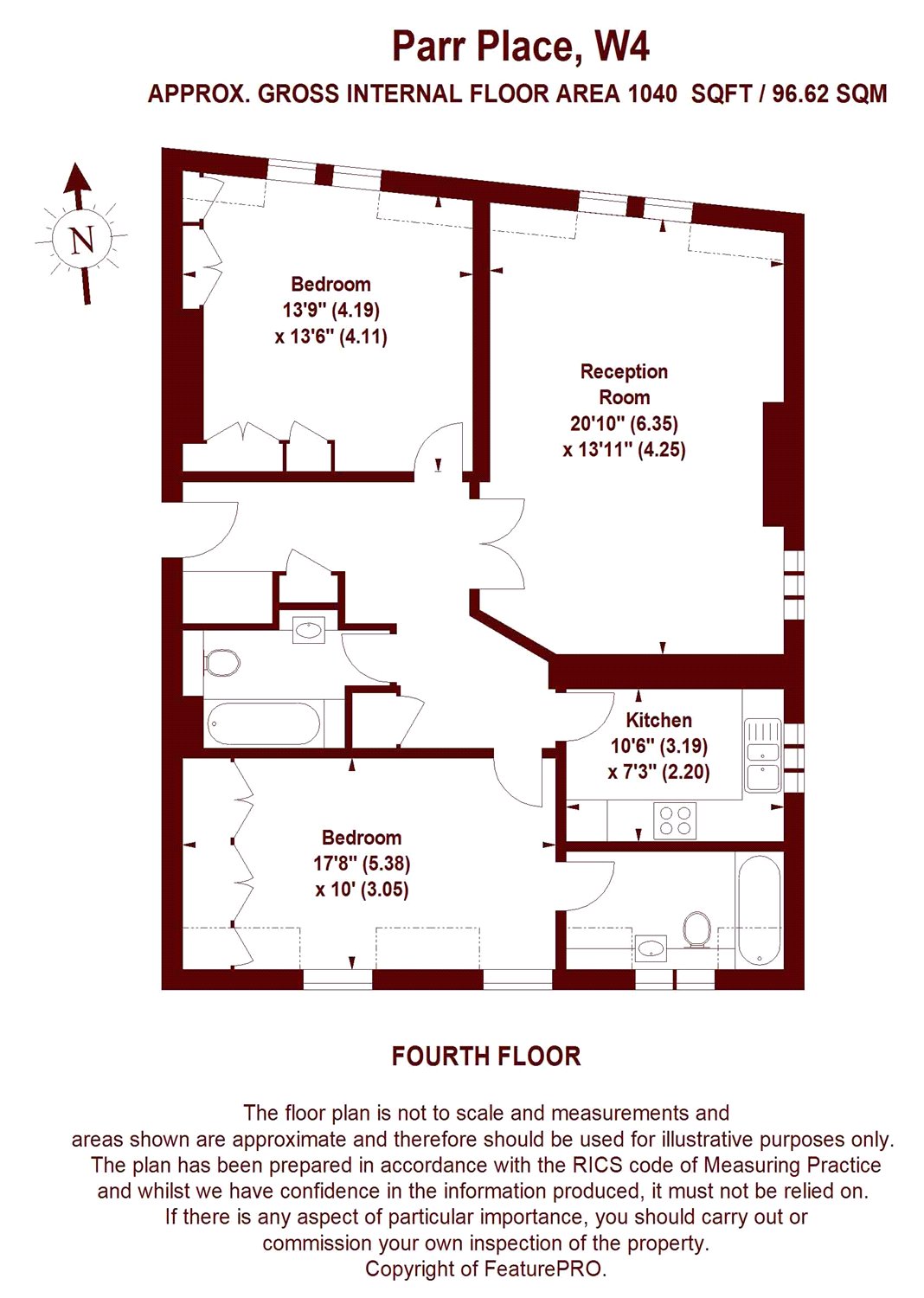 2 Bedrooms Flat to rent in Parr Place, 23-27 Chiswick High Road, London W4