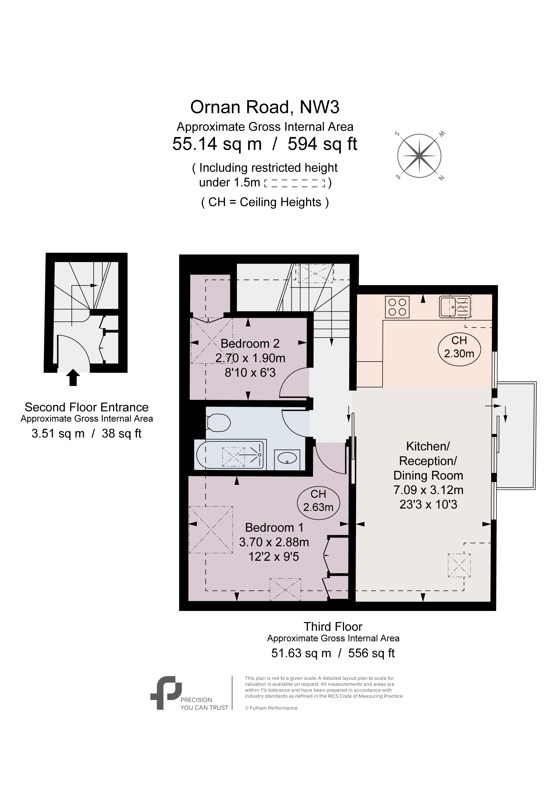 Flat 4, 12, Ornan Road, London floorplan
