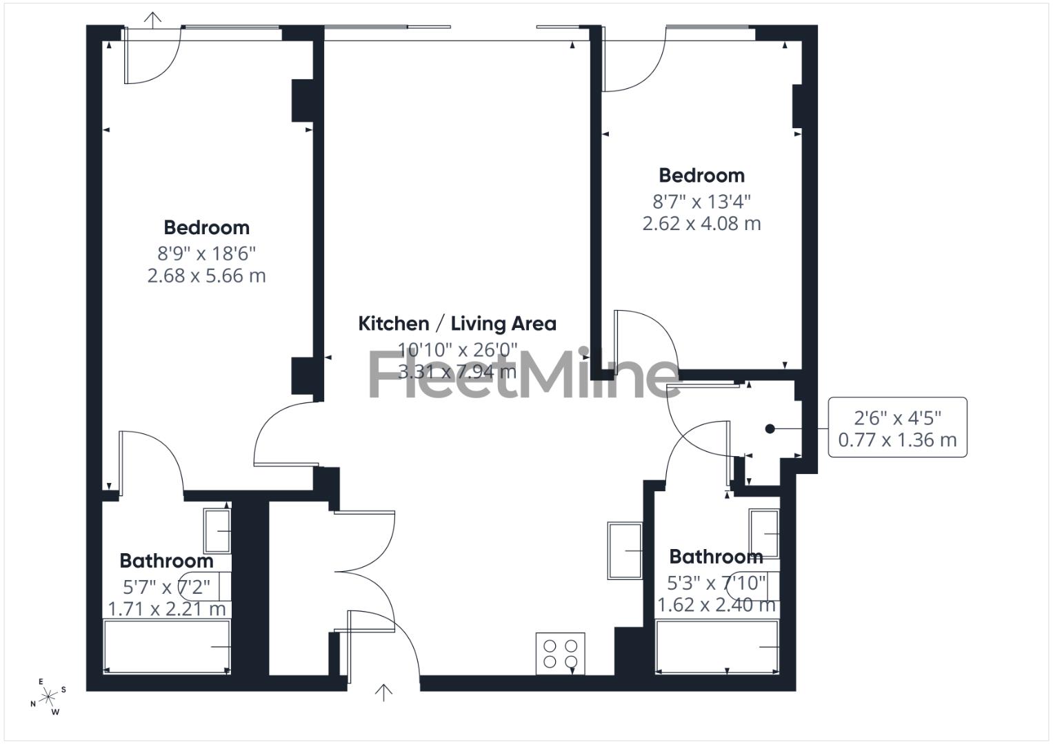 304, Apex Lofts, 50 Warwick Street, Birmingham floorplan