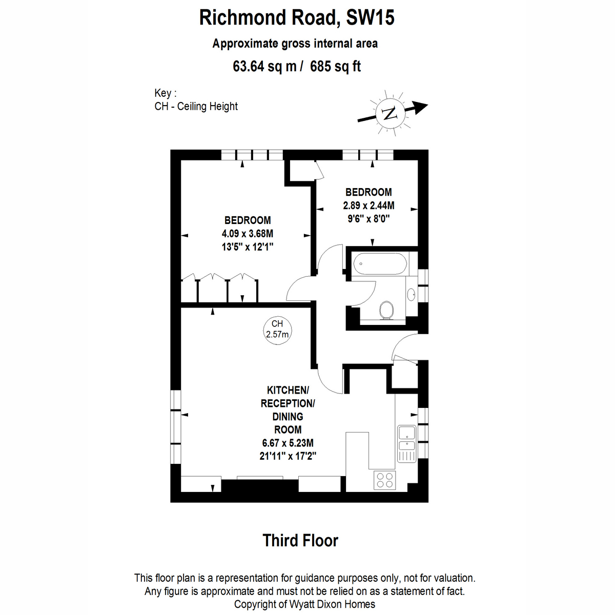 Flat Flat 80, 364, Upper Richmond Road, London floorplan