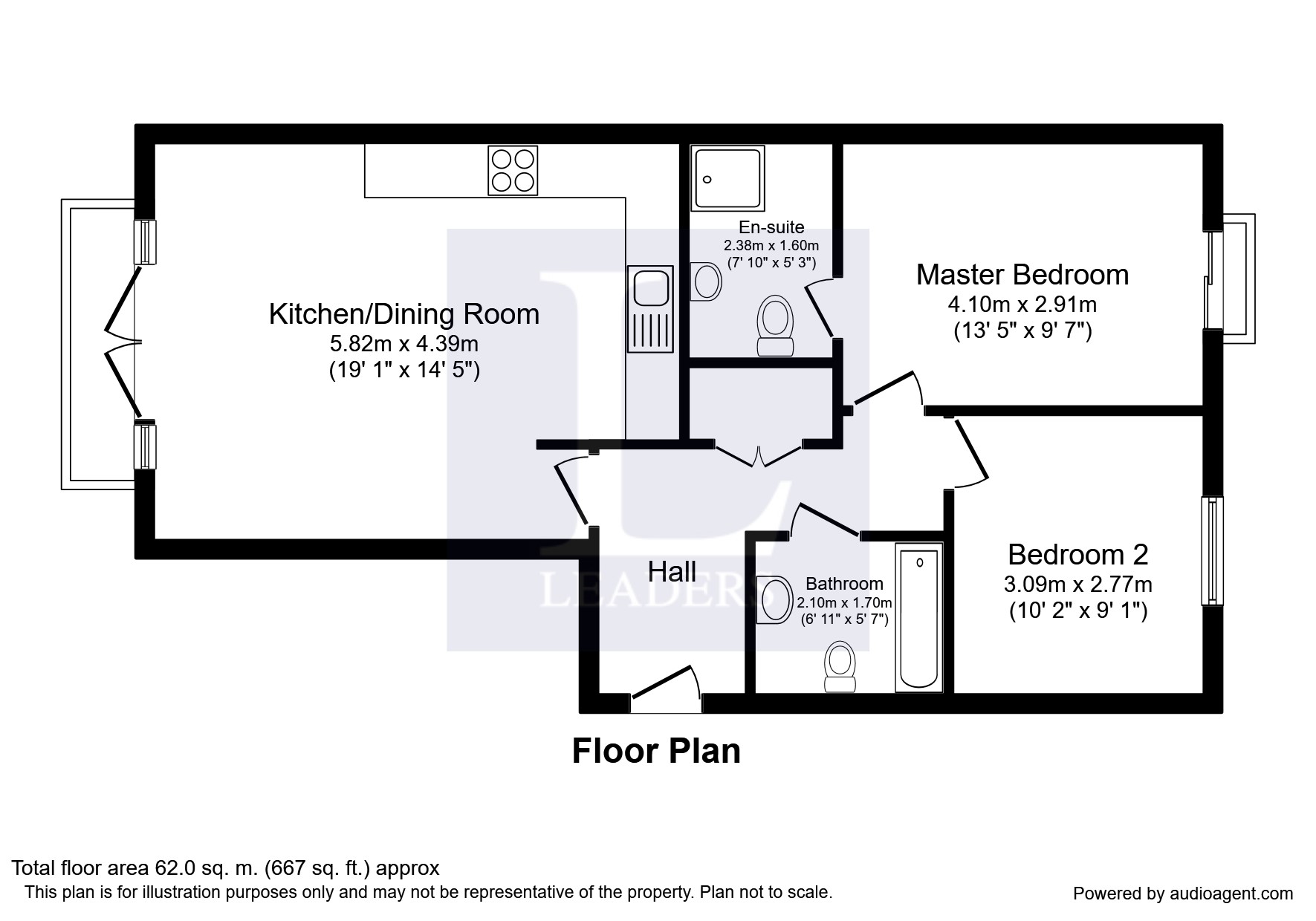 2 Bedrooms Flat to rent in Britannia House, Palgrave Road, Bedford MK42