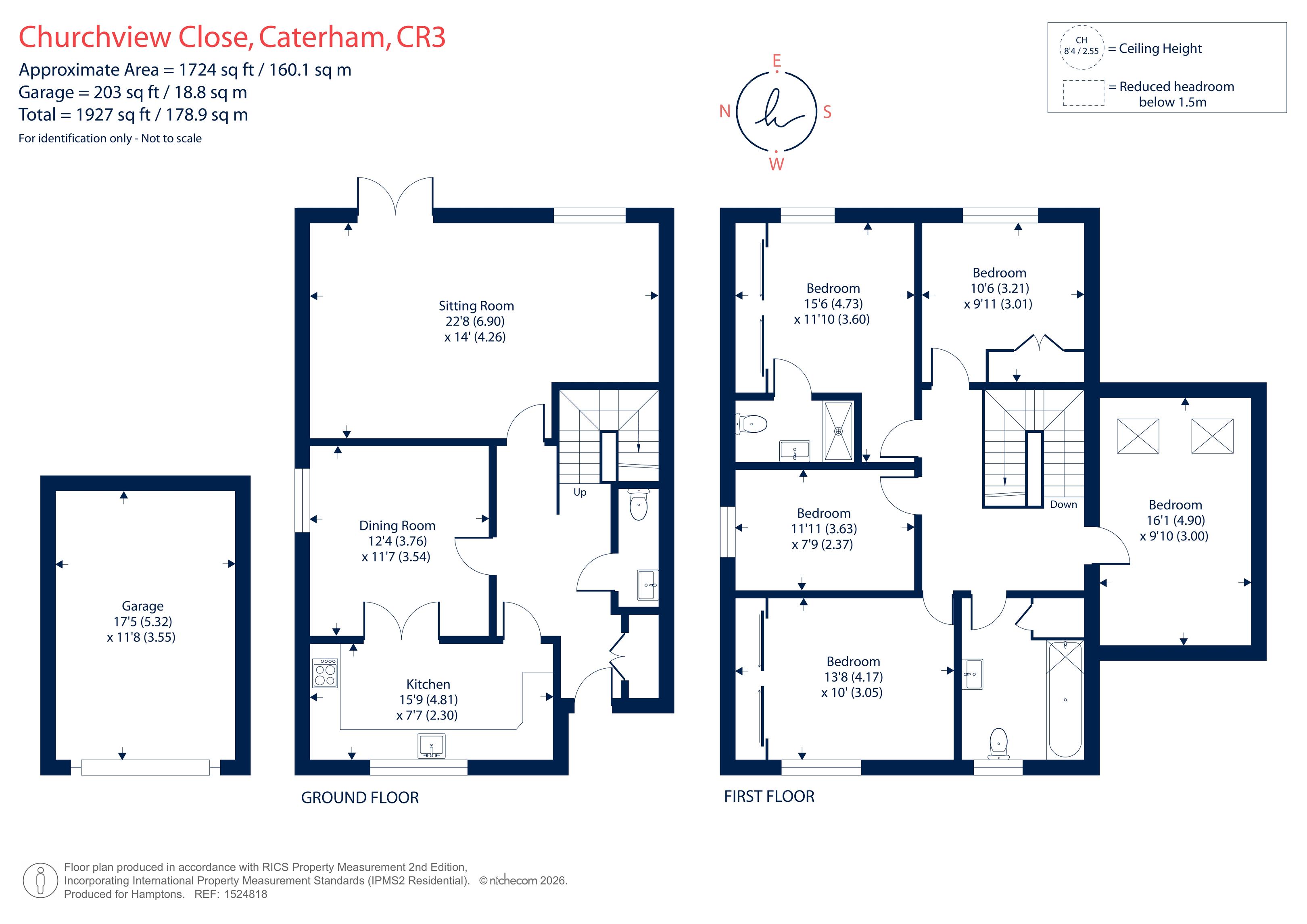 1, Churchview Close, Caterham floorplan