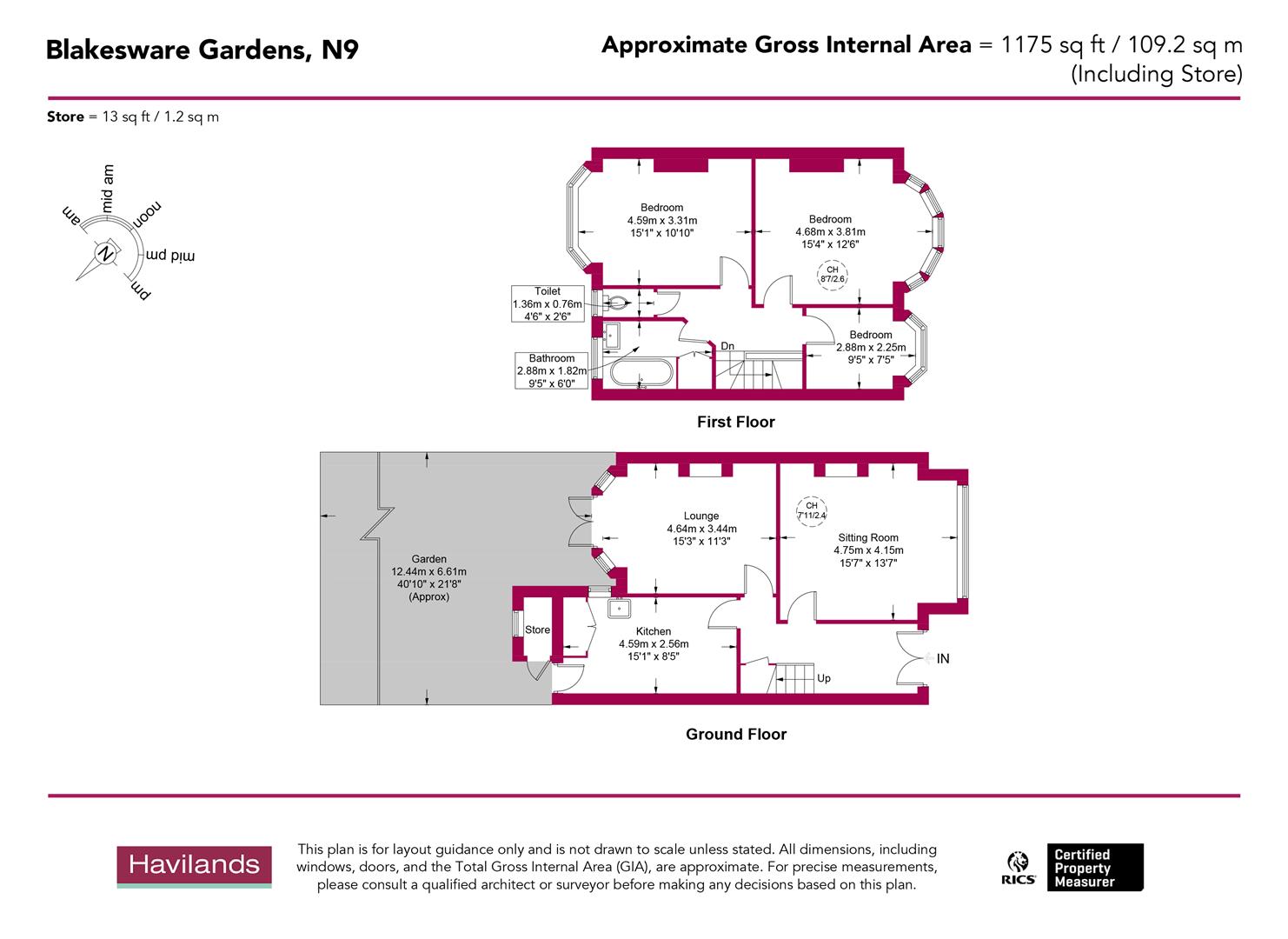 21, Blakesware Gardens, N9 floorplan