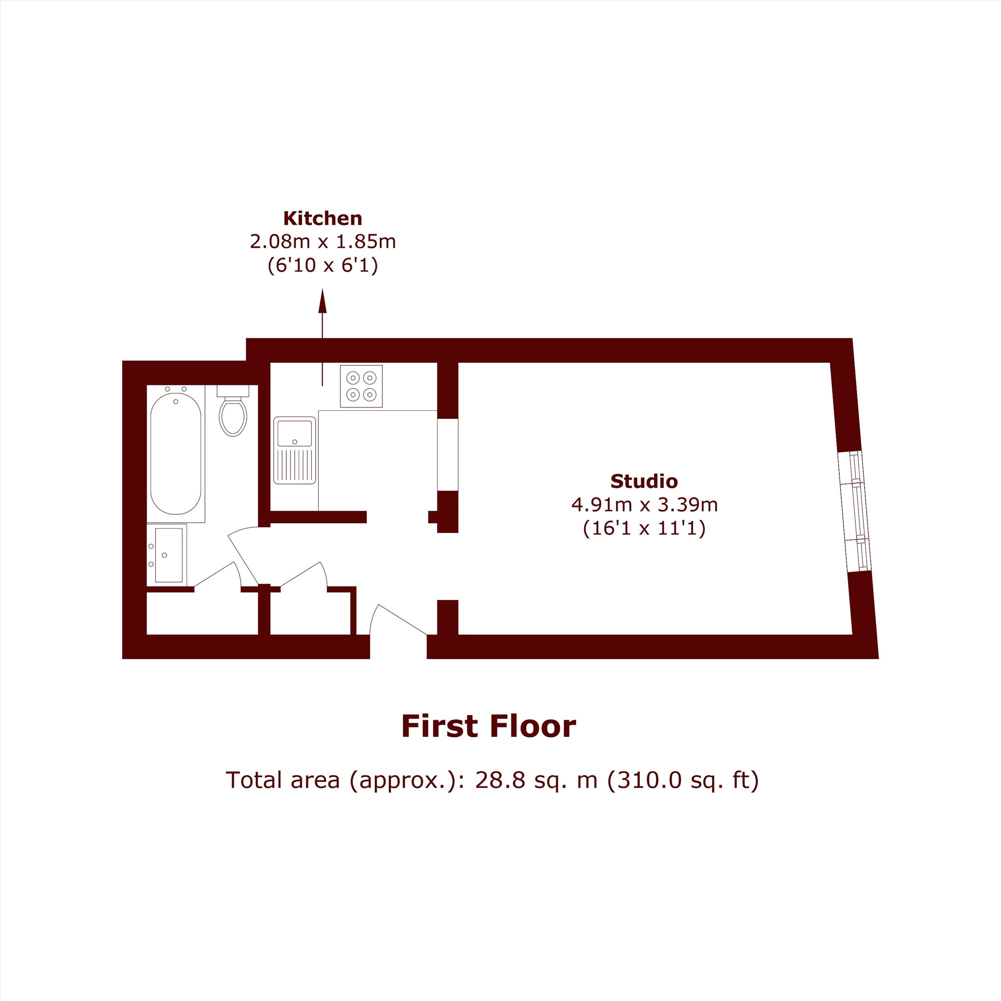 Flat B, 3, Westbourne Grove Terrace, London floorplan