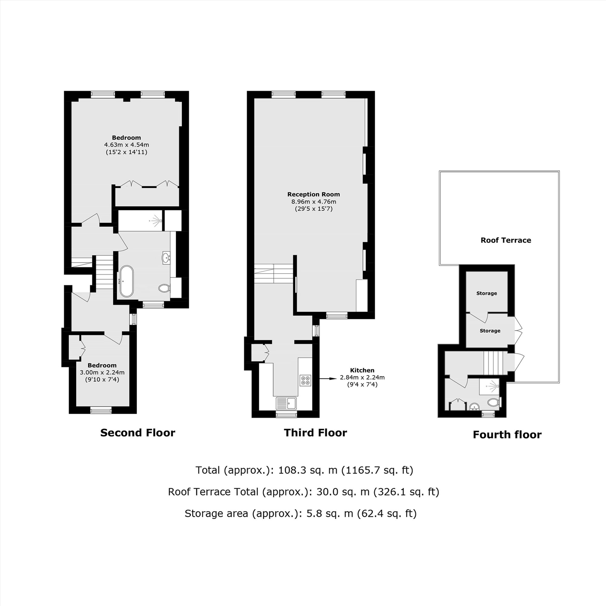 Top Floor Flat, 41, Cumberland Street, London floorplan