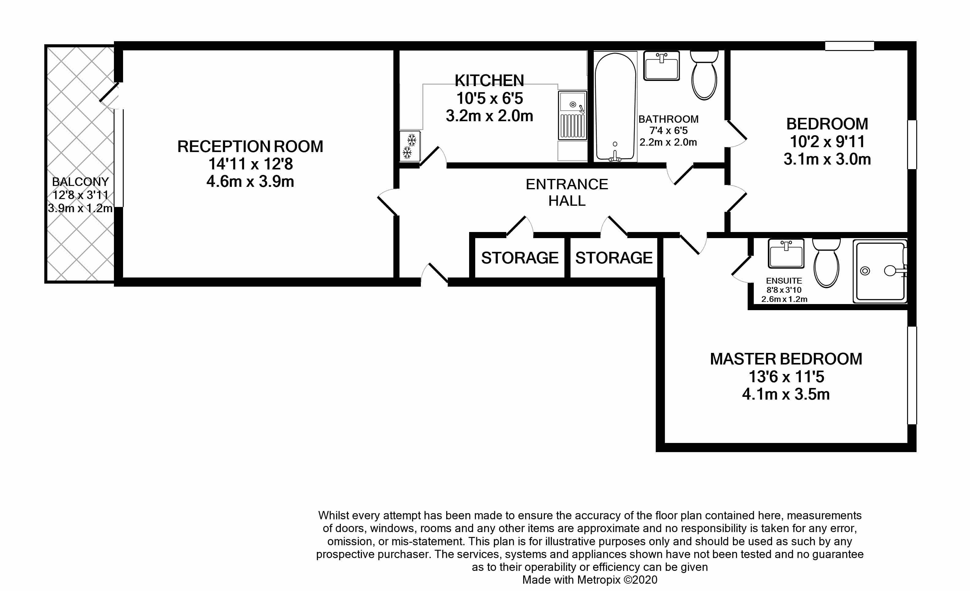 Flat 9, 47 Clarence Avenue, Ilford floorplan