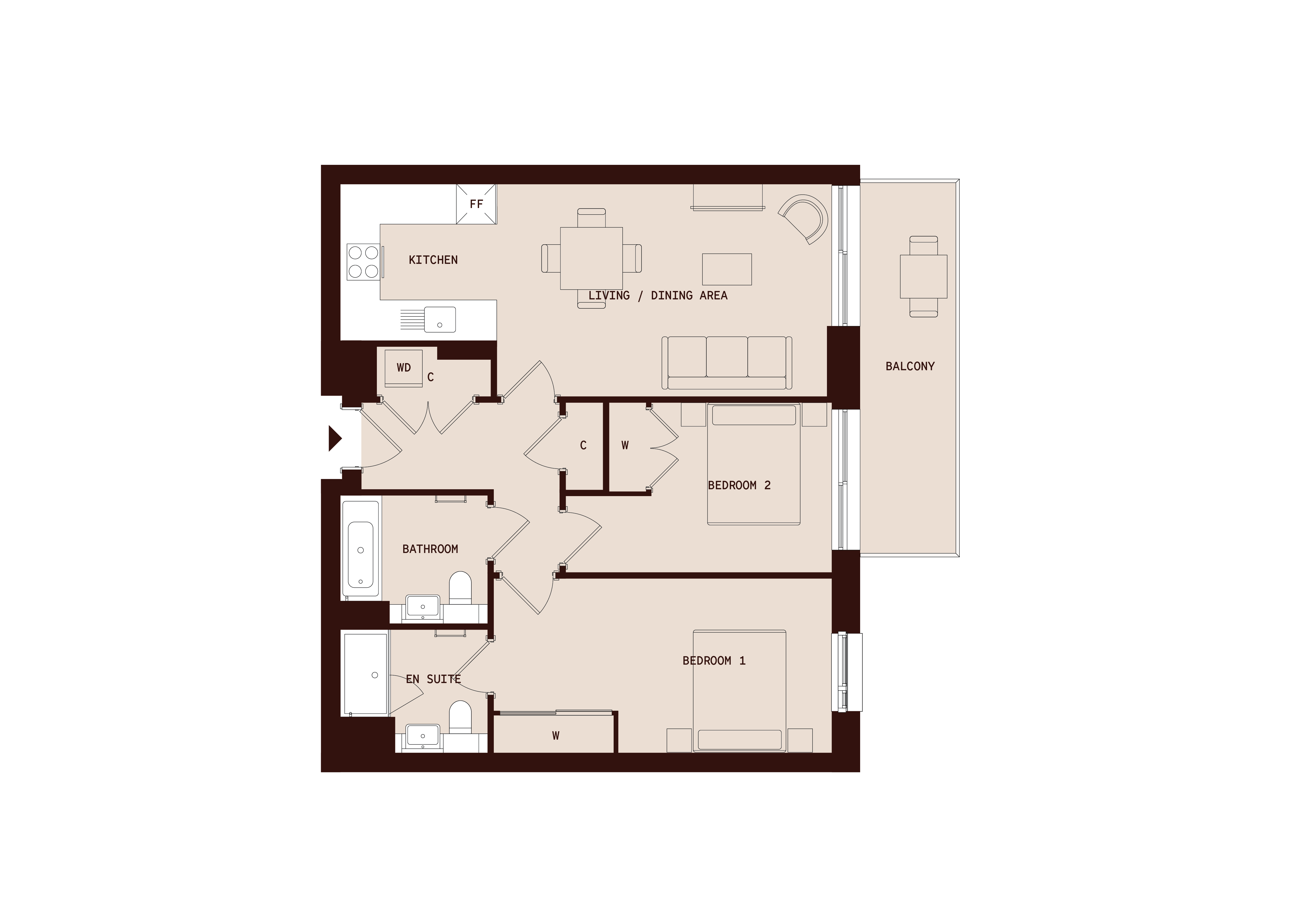 Flat 474, Dovecote House, 19 Beaufort Square, Colindale floorplan