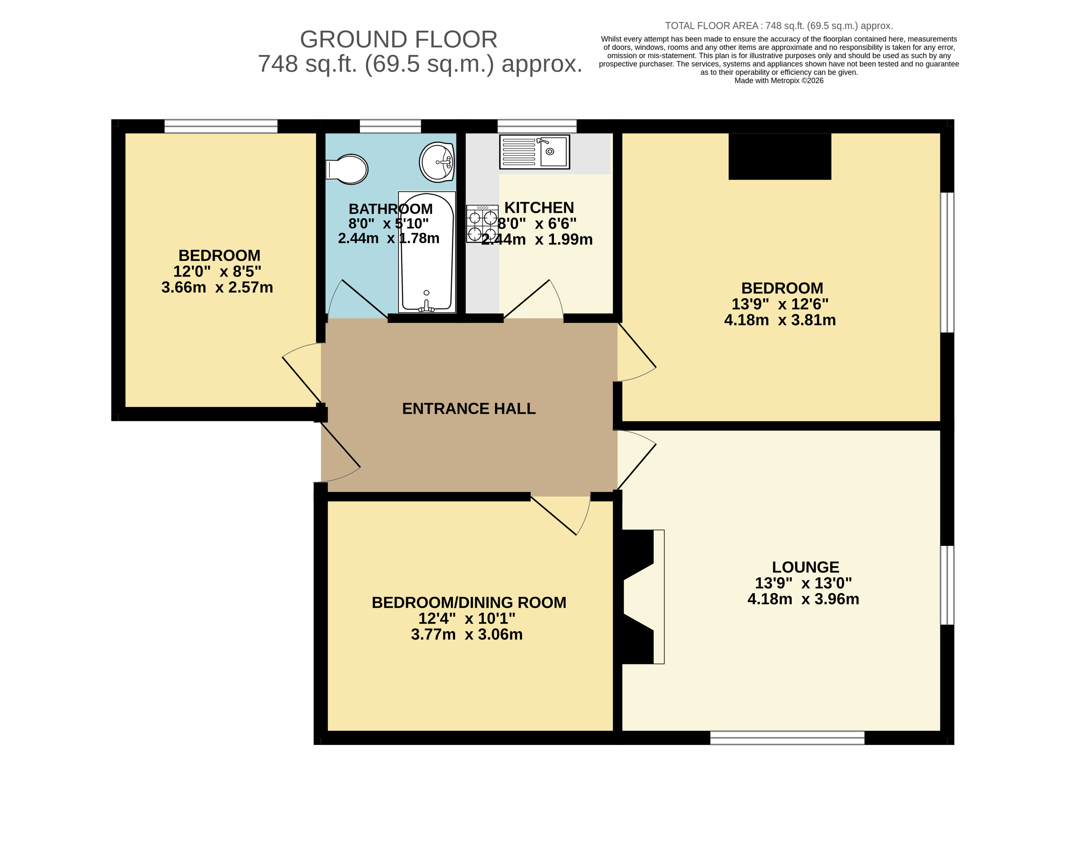 Flat 1, Leeds floorplan