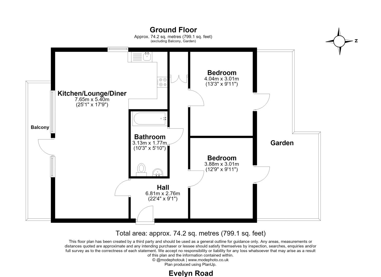 93, Evelyn Road, London floorplan