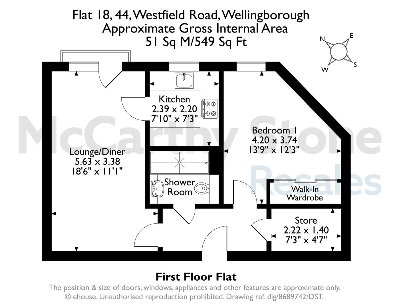 18 Rosebud Court, Westfield Road, Wellingborough floorplan