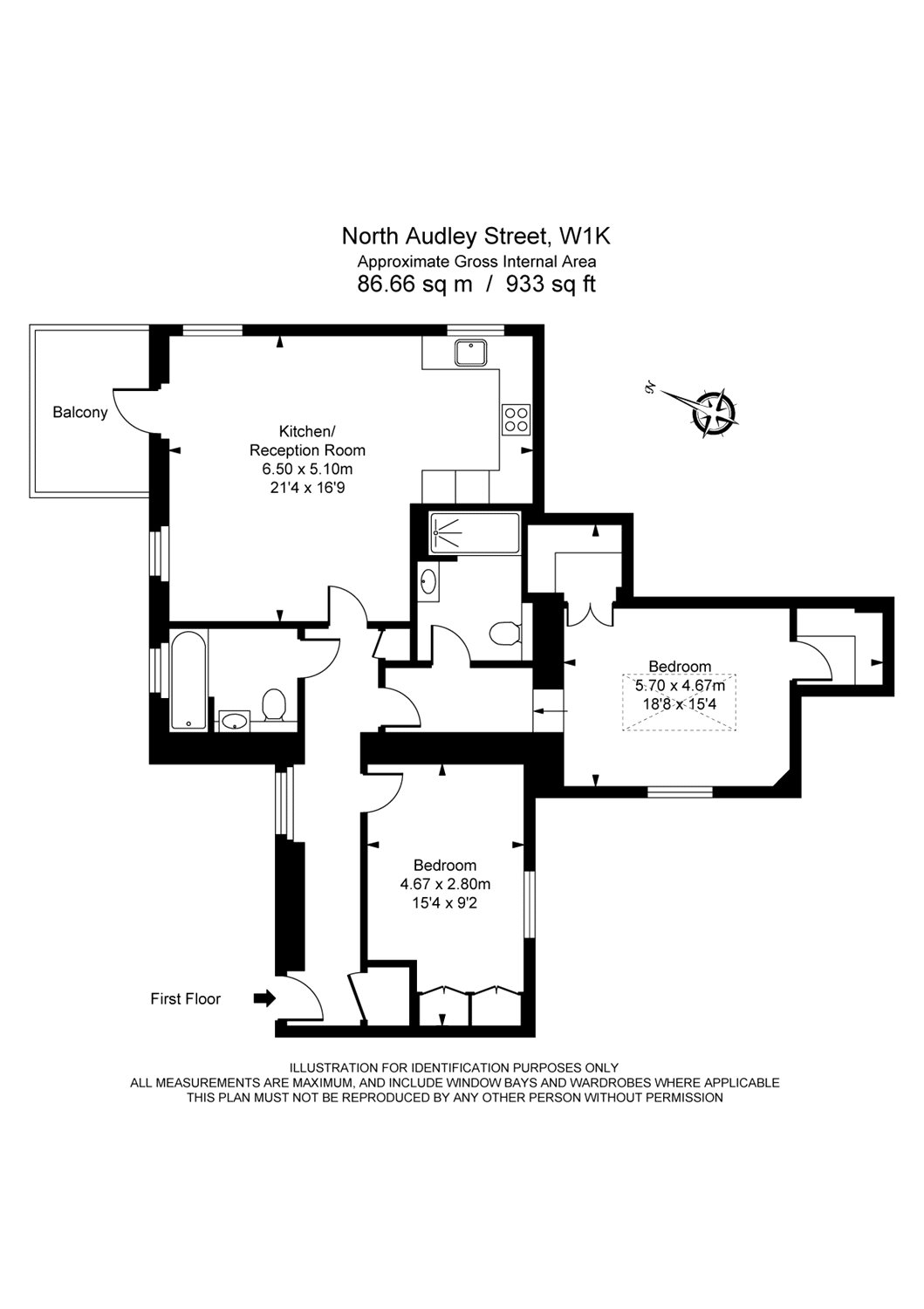 2 Bedrooms Flat to rent in North Audley Street, Mayfair, London W1K