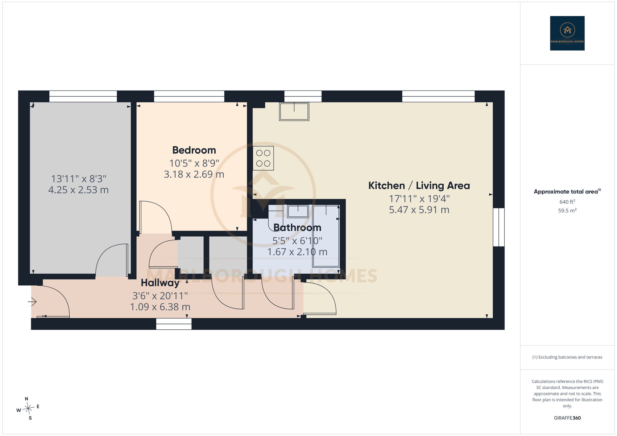Flat 2, Marvell Court Quarles Park Road, Romford floorplan