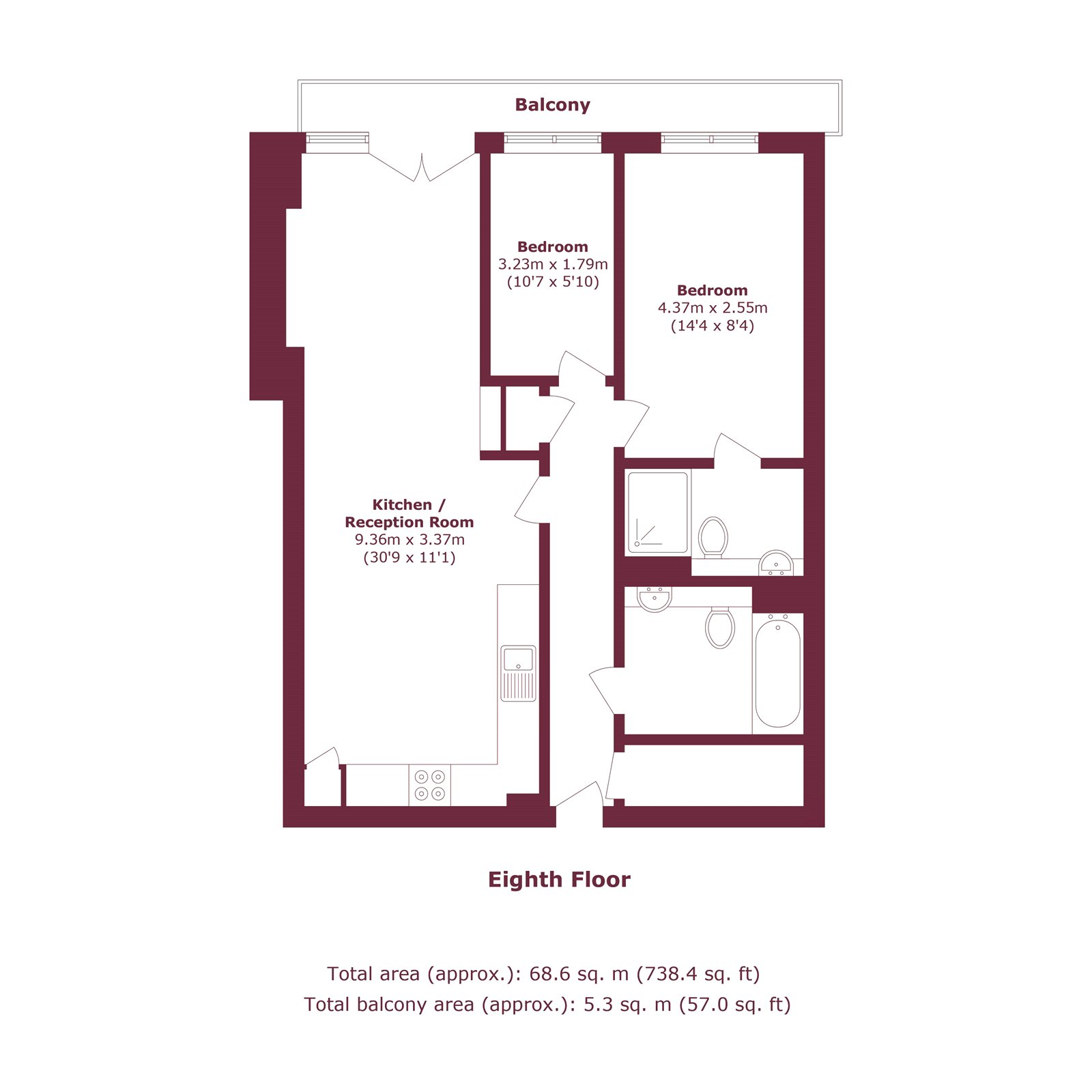 Flat 254,, Leamore Court, London floorplan
