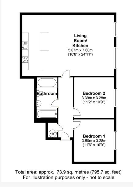 Flat 1, Mellish House, 26, Church Road, West Sussex floorplan