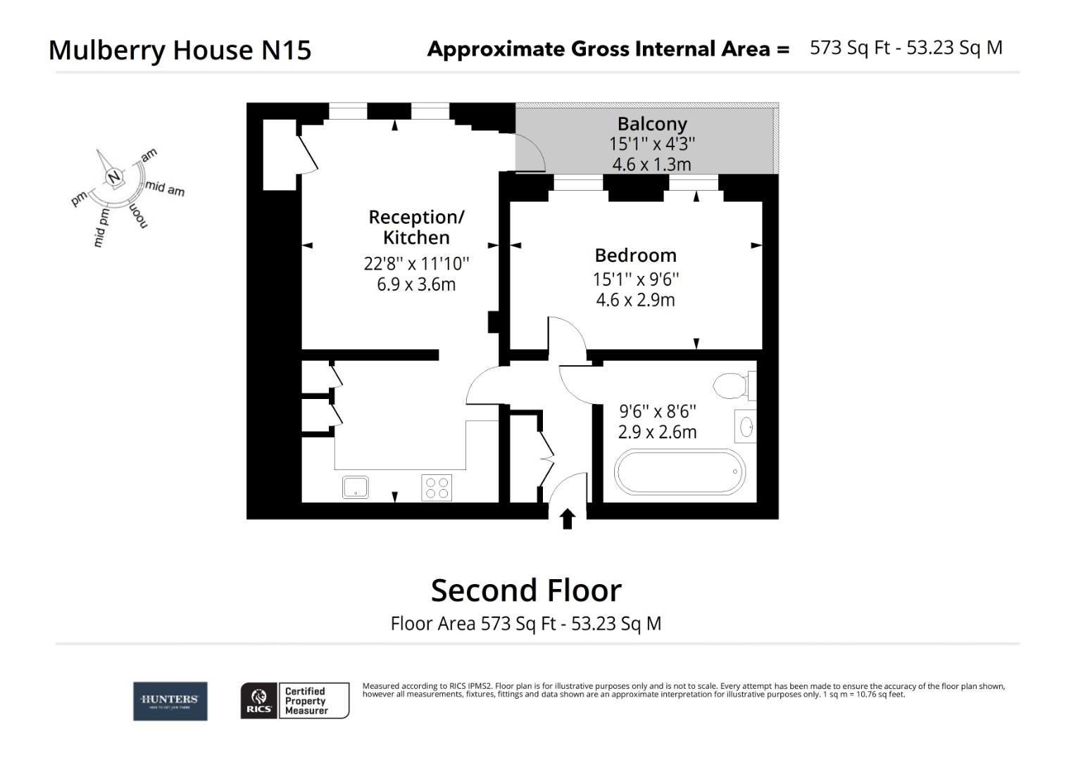 6, Mulberry House 320B, High Road, London floorplan