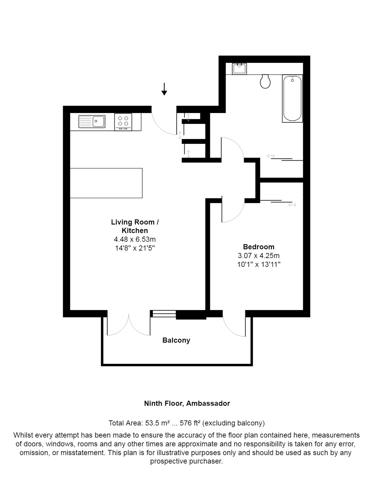 1 Bedrooms Flat to rent in Ambassador Building, Embassy Gardens, 5 New Union Square, London SW11