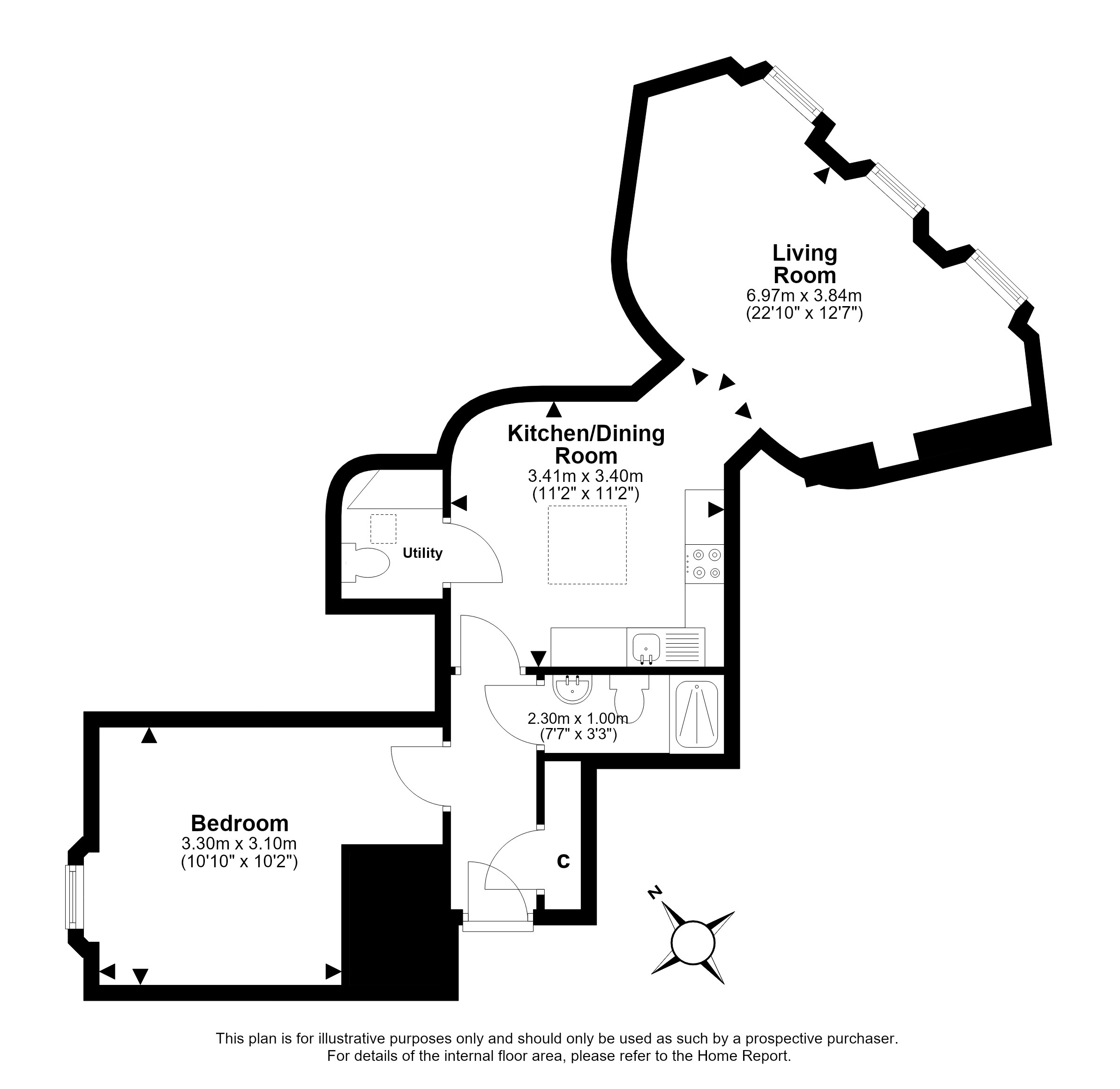 6 (3F4), Haddington Place,, Edinburgh floorplan