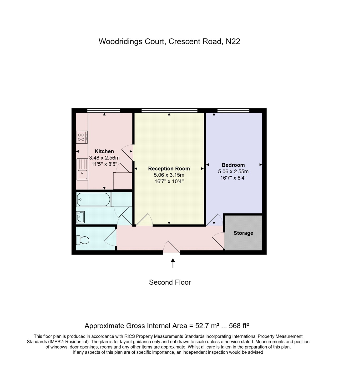 Flat 33, Woodridings Court,, Crescent Road, London floorplan