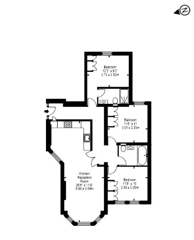 3 Bedrooms Flat to rent in Hamlet Gardens, London W6