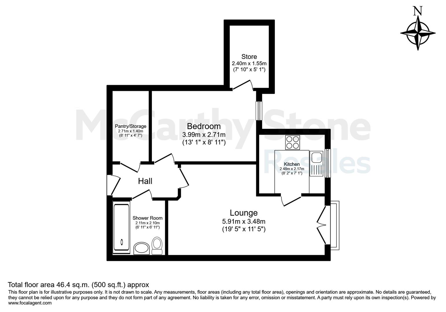 40 Dane Court, 21 Mill Green, Congleton floorplan