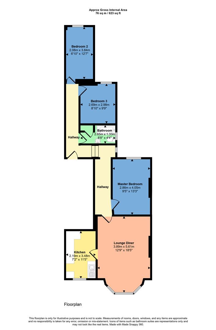 First Floor Flat 2, 66, Sunningdale, Greenfield Road, Colwyn Bay floorplan