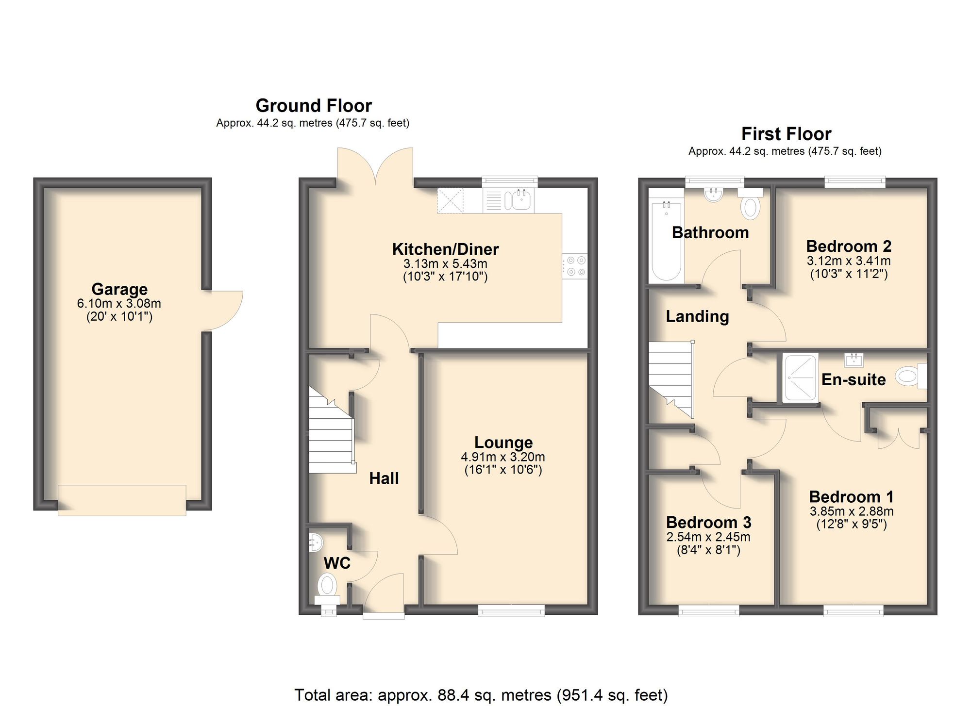 1 Scafell Avenue, Chesterfield floorplan