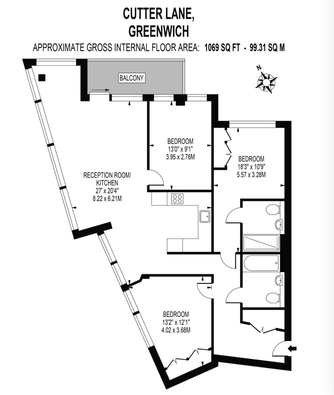 Flat 1804, London floorplan