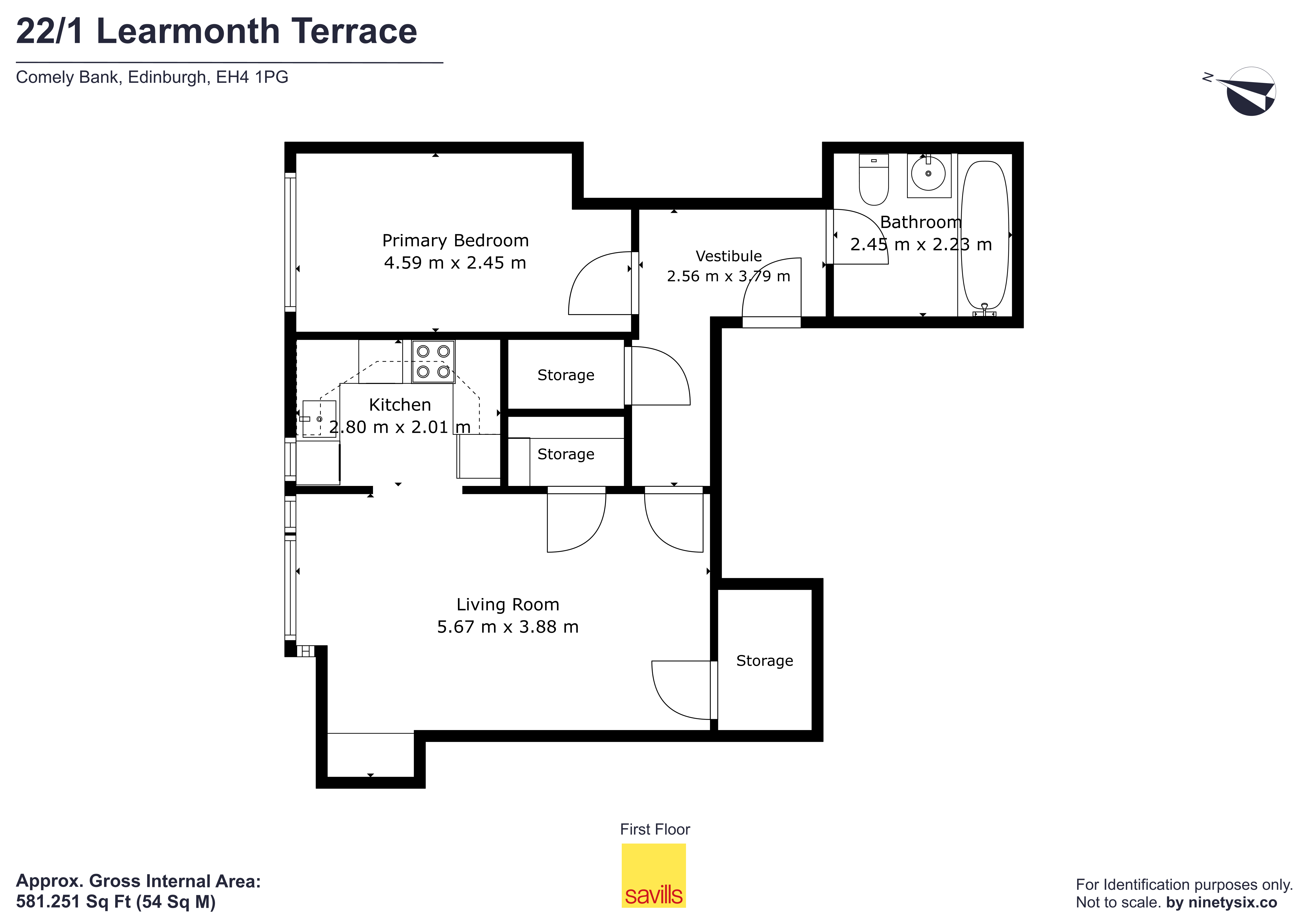 1F, 22, Learmonth Terrace, Edinburgh floorplan