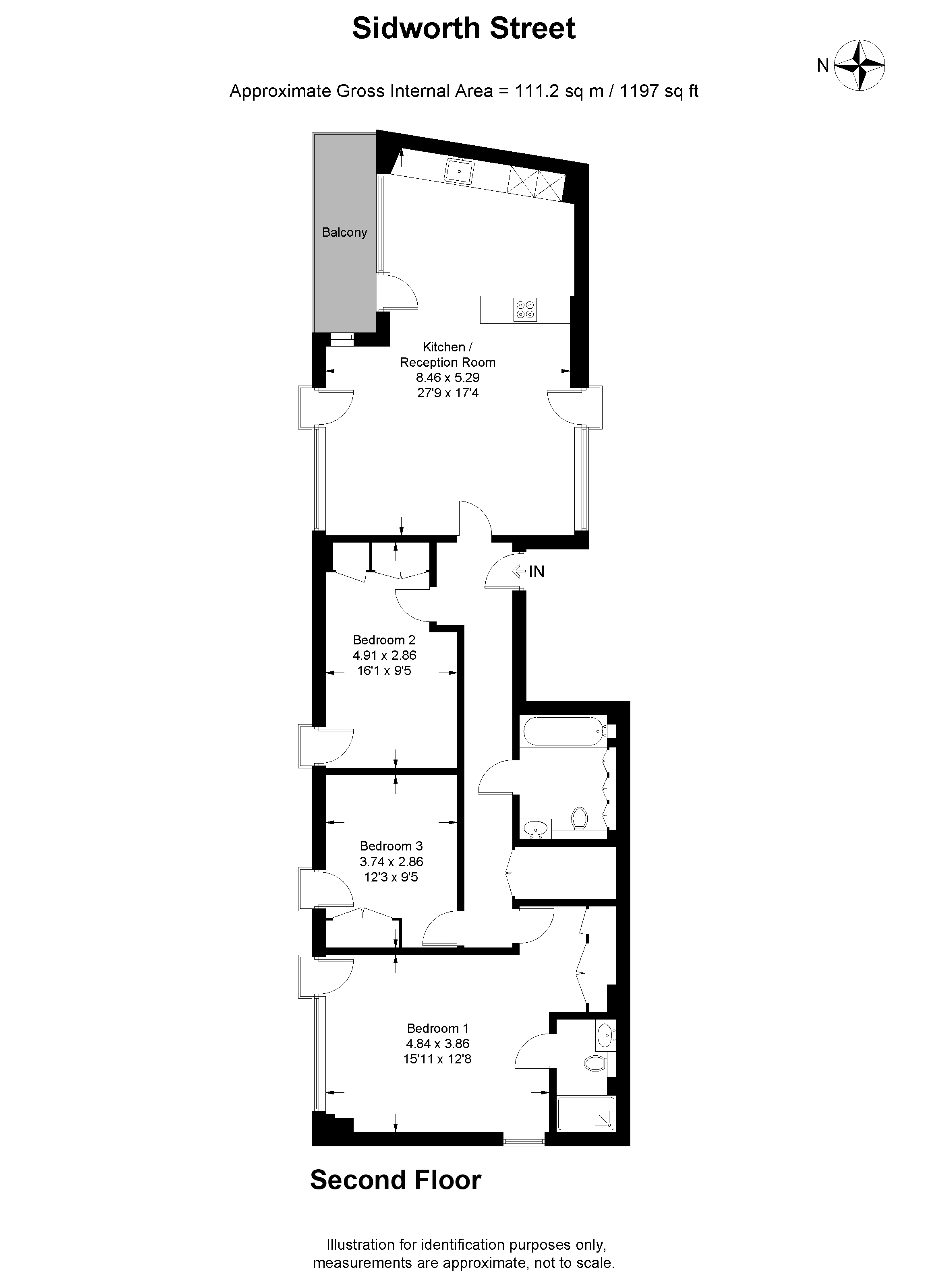 Sidworth Street, London Fields, Hackney E8, 3 bedroom flat for sale