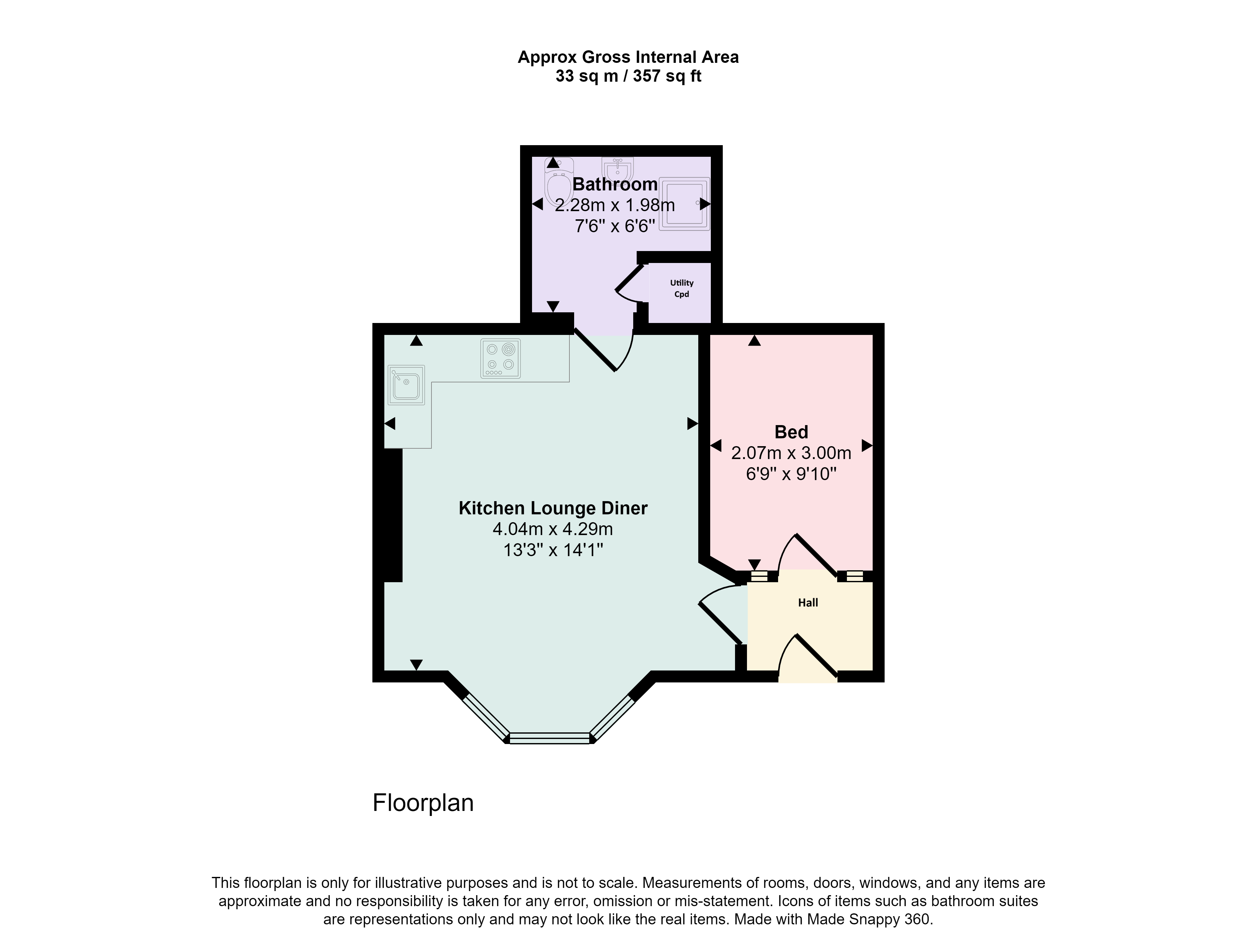Front Courtyard Flat, 78, Lower Oldfield Park, Bath floorplan