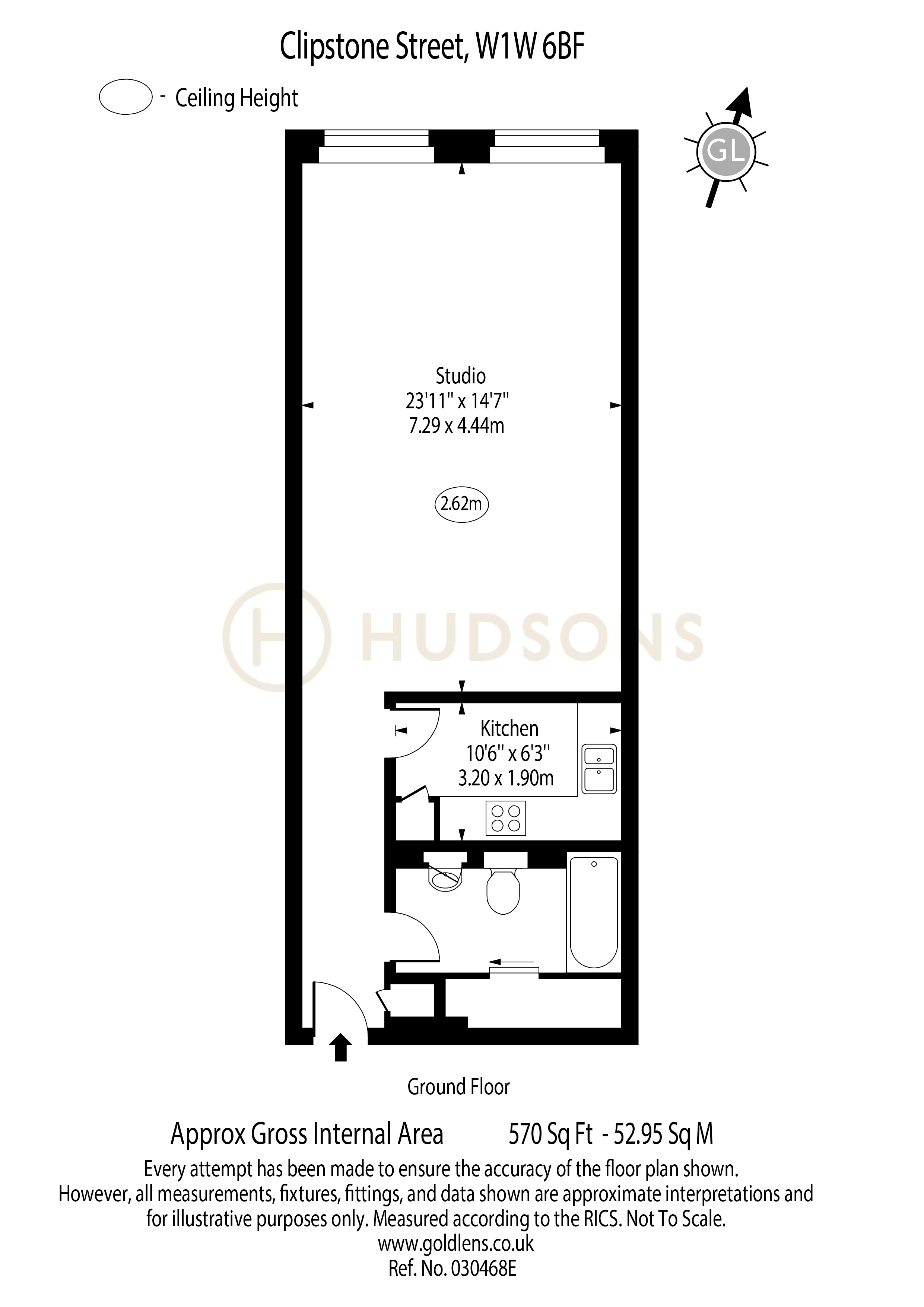 Flat 53 Collingwood House, 10, Clipstone Street, London floorplan
