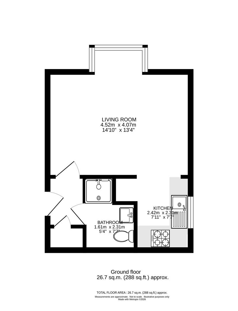 Flat 3, 23, Foxglove Way, Wallington floorplan