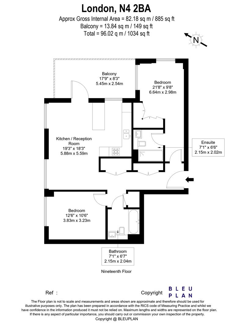 B2.19.02, The Crown Collection, Woodberry Down, London floorplan