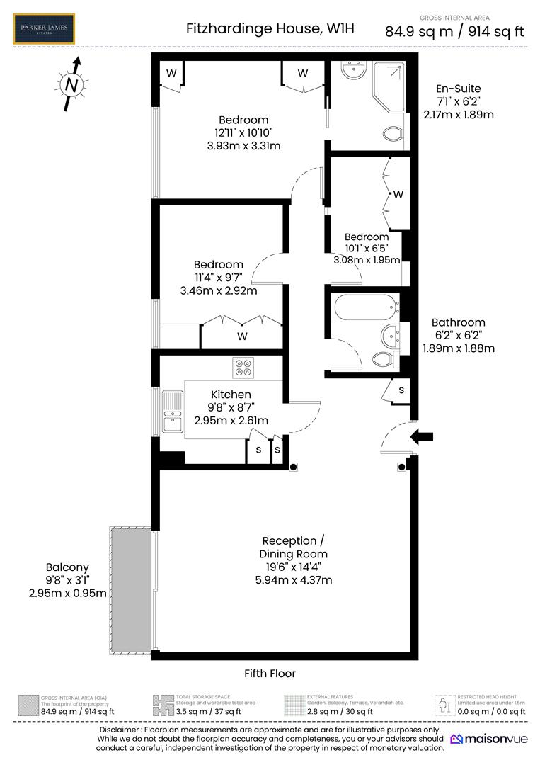 41, Fitzhardinge House, London floorplan