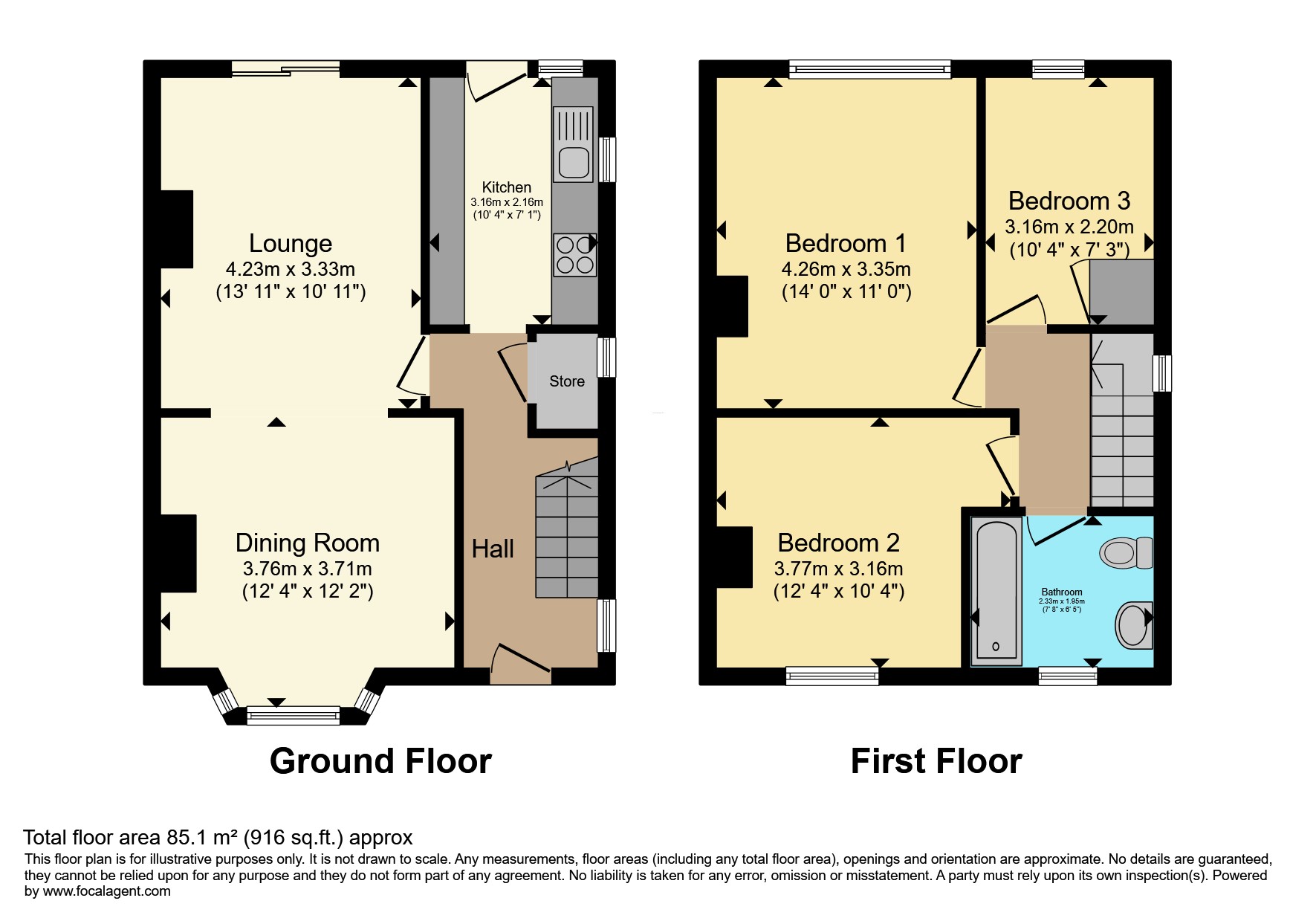 22, Highfield Road, Rotherham floorplan