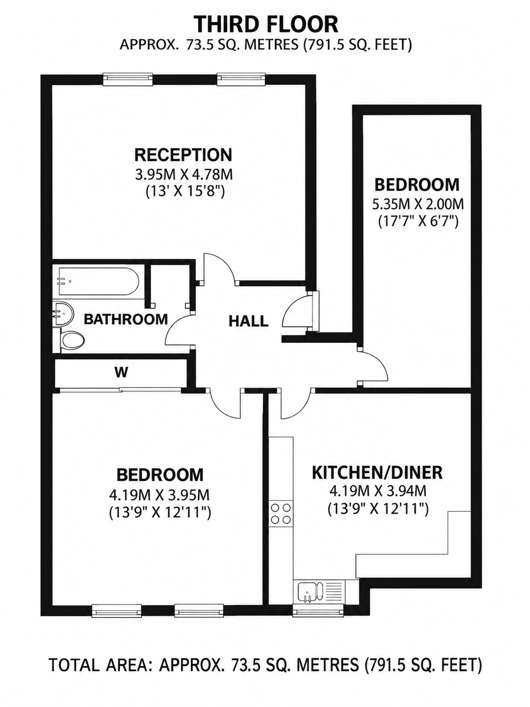 Flat 6, 158, Eglinton Road, Woolwich floorplan