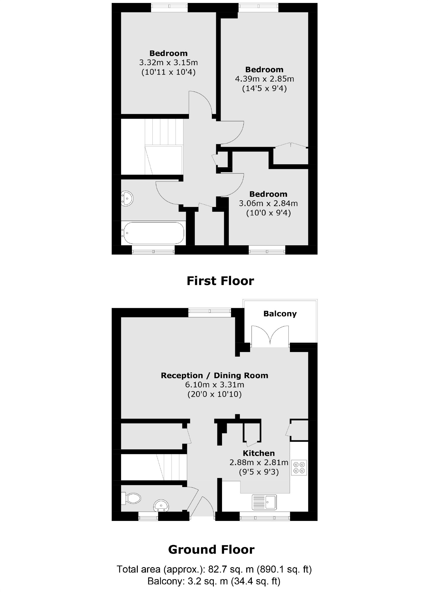 Flat 7, Hazel Court, Leigham Court Road, London floorplan