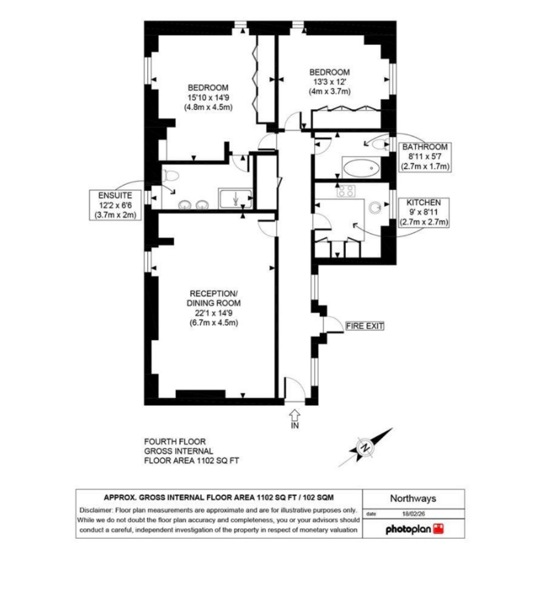 Flat 87 Northways,, College Crescent, London floorplan