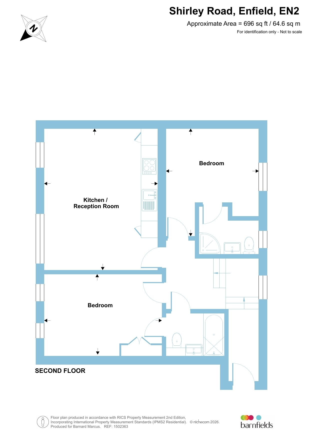 Flat 6, Sapphire Court, 2a, Shirley Road, Enfield floorplan