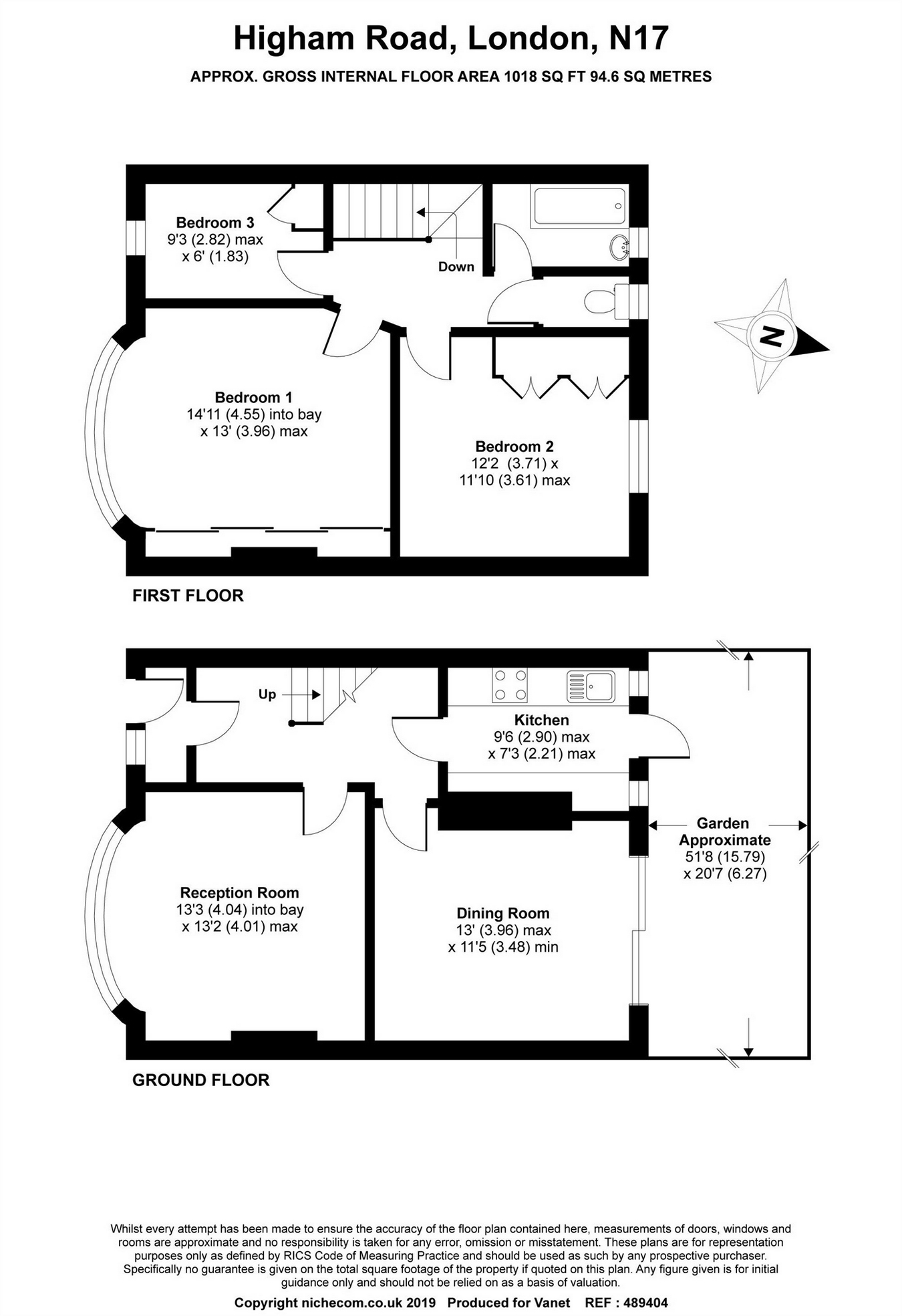 3 Bedrooms Terraced house for sale in Higham Road, London N17