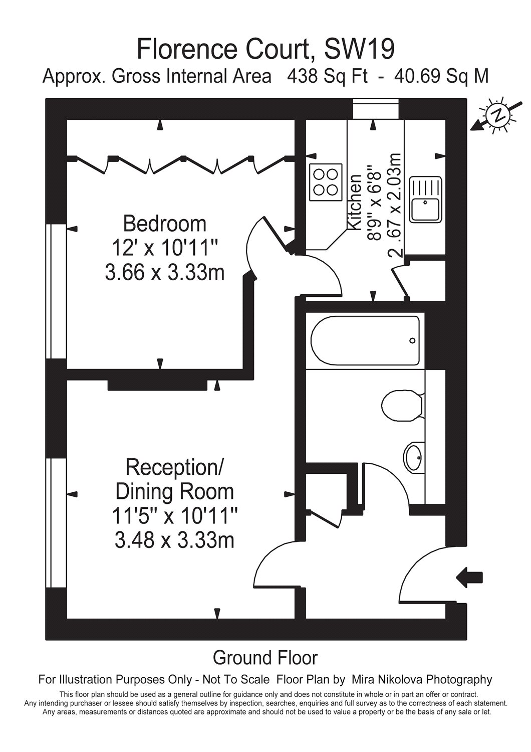 1 Bedrooms Flat to rent in Florence Court, Sunnyside SW19