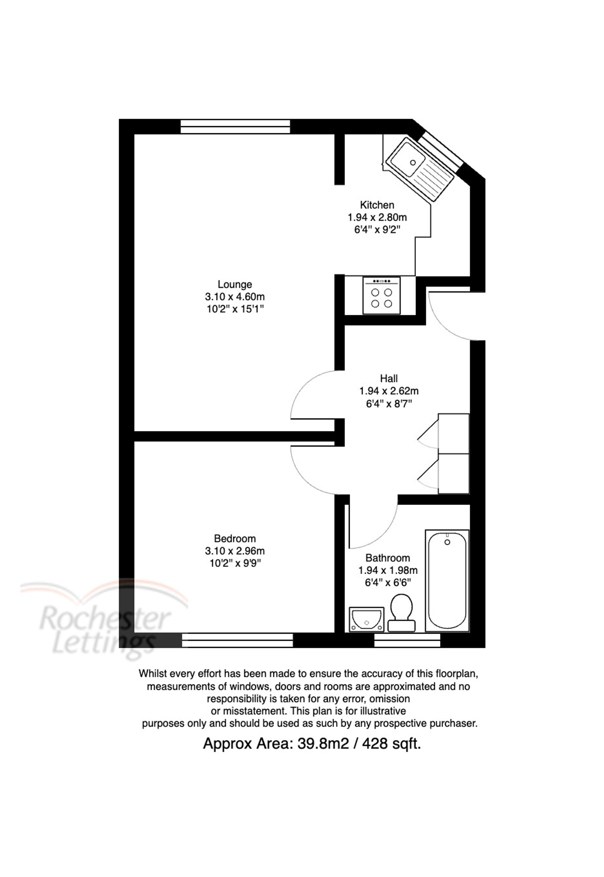 Flat 3, Rosemary Court, Rochester floorplan